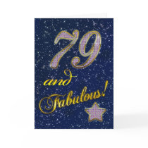 79th Birthday party Invitation Greeting Cards