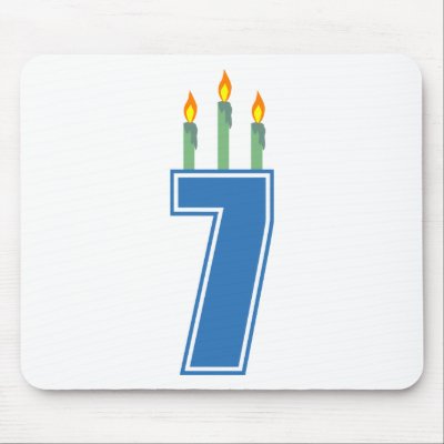 7 Birthday Candles (Blue / Green) Mouse Pad by LushLaundry