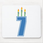 7 Birthday Candles (Blue / Green) mousepads