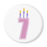7 Birthday Candles (Pink / Purple) magnets