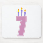 7 Birthday Candles (Pink / Purple) Mousepad