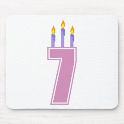 7 Birthday Candles (Pink / Purple) Mousepad by LushLaundry