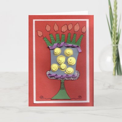 7 Candles Birthday Cake Greeting Card by Jillese