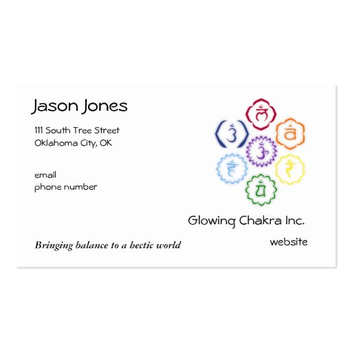7 Chakras in a Circle Business Card Template