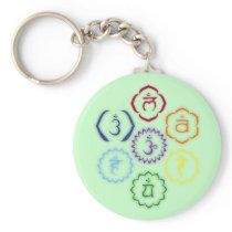7 Chakras in a Circle Keychains