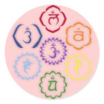 7 Chakras in a Circle Round Stickers
