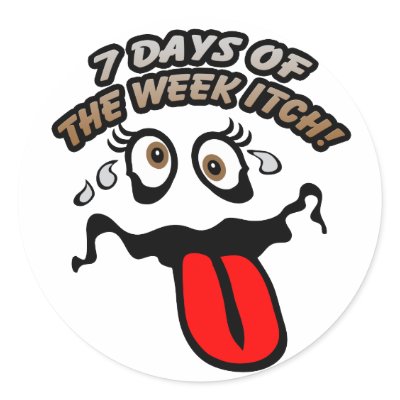 7 days of the week itch! stickers by zazzlesbest