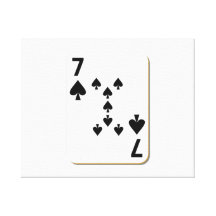 7 of Spades Playing Card Canvas Prints