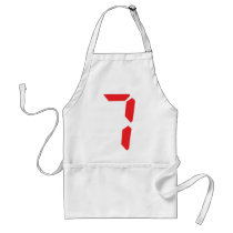 7 seven  red alarm clock digital number apron