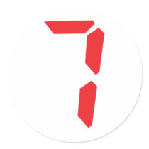 7 seven red alarm clock digital number stickers by Tomaniac 7 seven red alarm clock digital number stickers