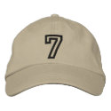 "7" Small Athletic Number embroidered hats by ZazzleEmbroidery "7" Small Athletic Number embroidered hats