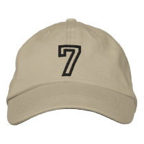 "7" Small Athletic Number embroidered hats