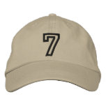 "7" Small Athletic Number embroidered hats