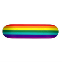 7 Stripes Rainbow Gay Pride Flag 7 3/4" Skateboard