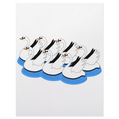 7 Swans Swimming Customized Letterhead by BrandyHouse