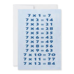 #7 Times Table Collectible Card Invitation