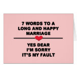 7 Words For A Long and Happy Marriage Card