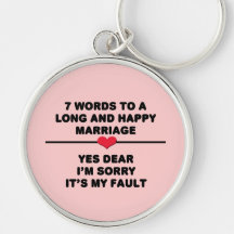 7 Words For A Long and Happy Marriage Key Chains