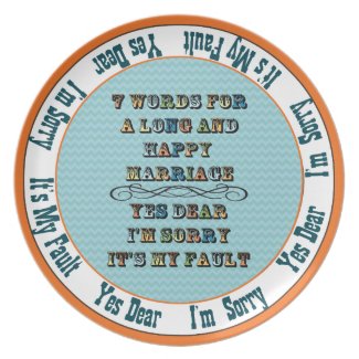 7 Words for a Long and Happy Marriage Plate plate
