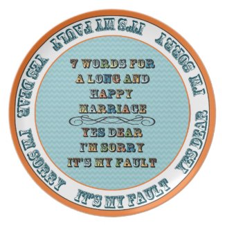 7 Words for a Long and Happy Marriage Plate plate