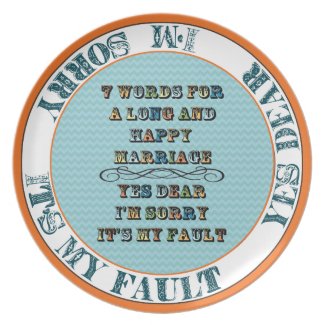 7 Words for a Long and Happy Marriage Plate plate
