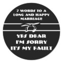 7 Words For A Long and Happy Marriage stickers