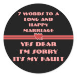 7 Words For A Long and Happy Marriage Stickers