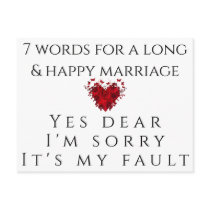 7 Words For A Long Marriage Post Cards