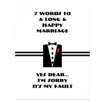 7 Words To A Long And Happy Marriage - Poster posters