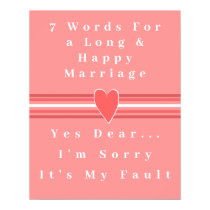 7 Words To A Long And Happy Marriage - Poster posters