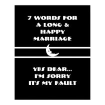 7 Words To A Long And Happy Marriage - Poster posters