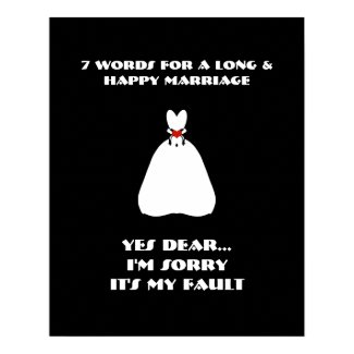 7 Words To A Long And Happy Marriage - Poster print