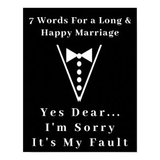 7 Words To A Long And Happy Marriage - Poster print
