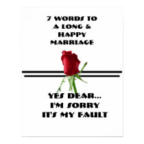 7 Words To A Long And Happy Marriage - Poster posters