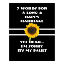 7 Words To A Long And Happy Marriage - Poster posters