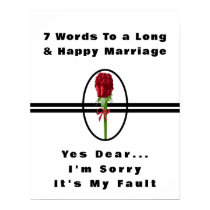 7 Words To A Long And Happy Marriage - Poster posters