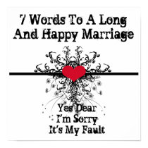 7 Words To A Long And Happy Marriage - Poster posters
