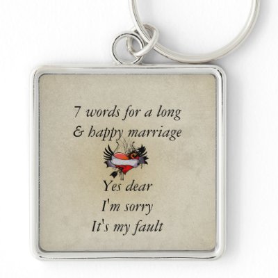7 Words To A Long Marriage & Happy Marriage Keychains