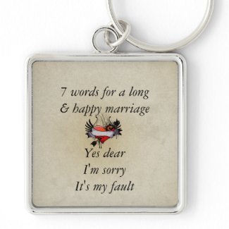 7 Words To A Long Marriage & Happy Marriage keychain