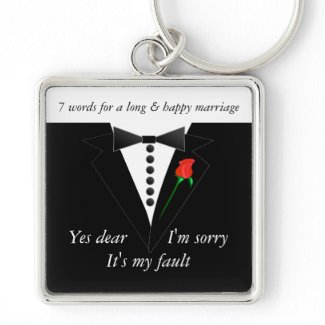 7 Words To A Long Marriage & Happy Marriage keychain