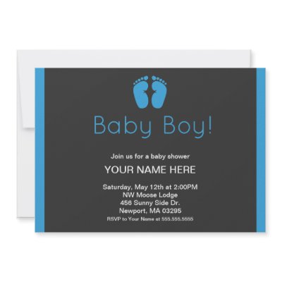 7" x 5" Simple Boy Baby Shower Invitation by creationsbyroxy