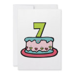 7 Year Old Birthday Cake Personalized Invites