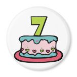 7 Year Old Birthday Cake magnets