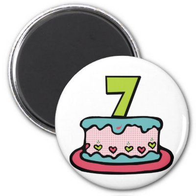 7 Year Old Birthday Cake magnets