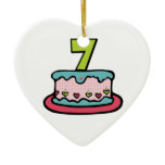7 Year Old Birthday Cake Christmas Ornament