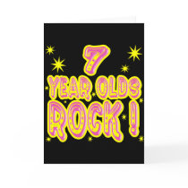 7 Year Olds Rock! (Pink) Greeting Card by TShirtDotCom 7 Year Olds Rock! (Pink) Greeting Card