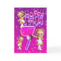 7th Birthday Card cute little glitter maids
