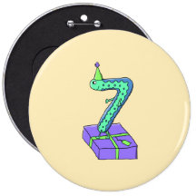 7th Birthday Cartoon. Buttons