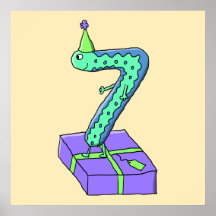 7th Birthday Cartoon. Poster