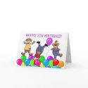 7th Birthday Clowns Balloons cards by StarStock 7th Birthday Clowns Balloons cards